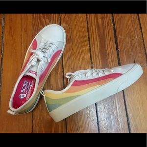 Bobs from Skechers rainbow canvas sneakers